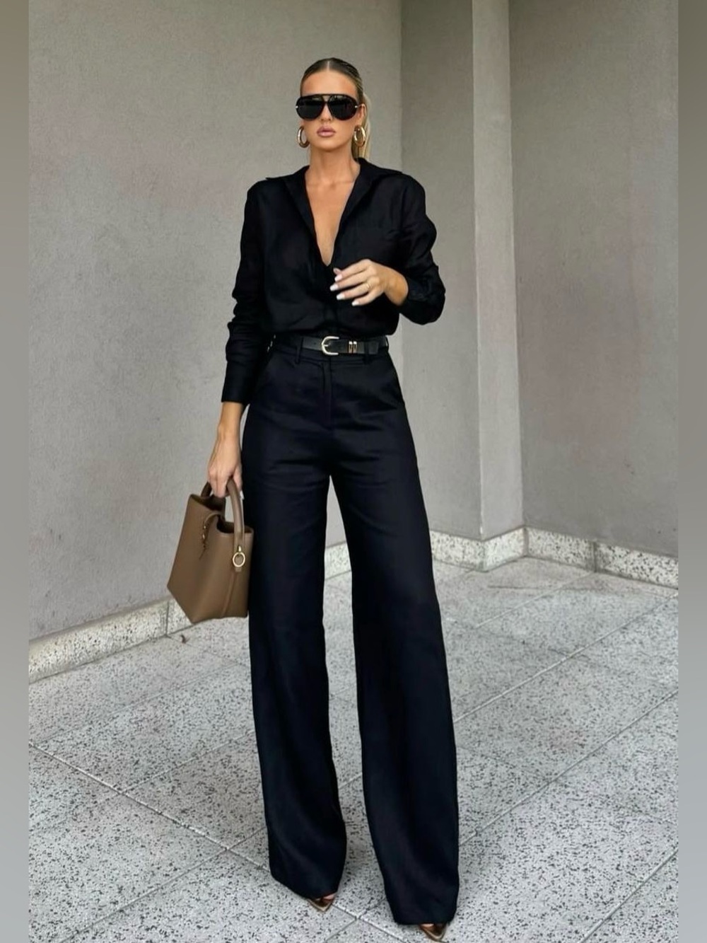 Elegant Black Wide-Leg Pants